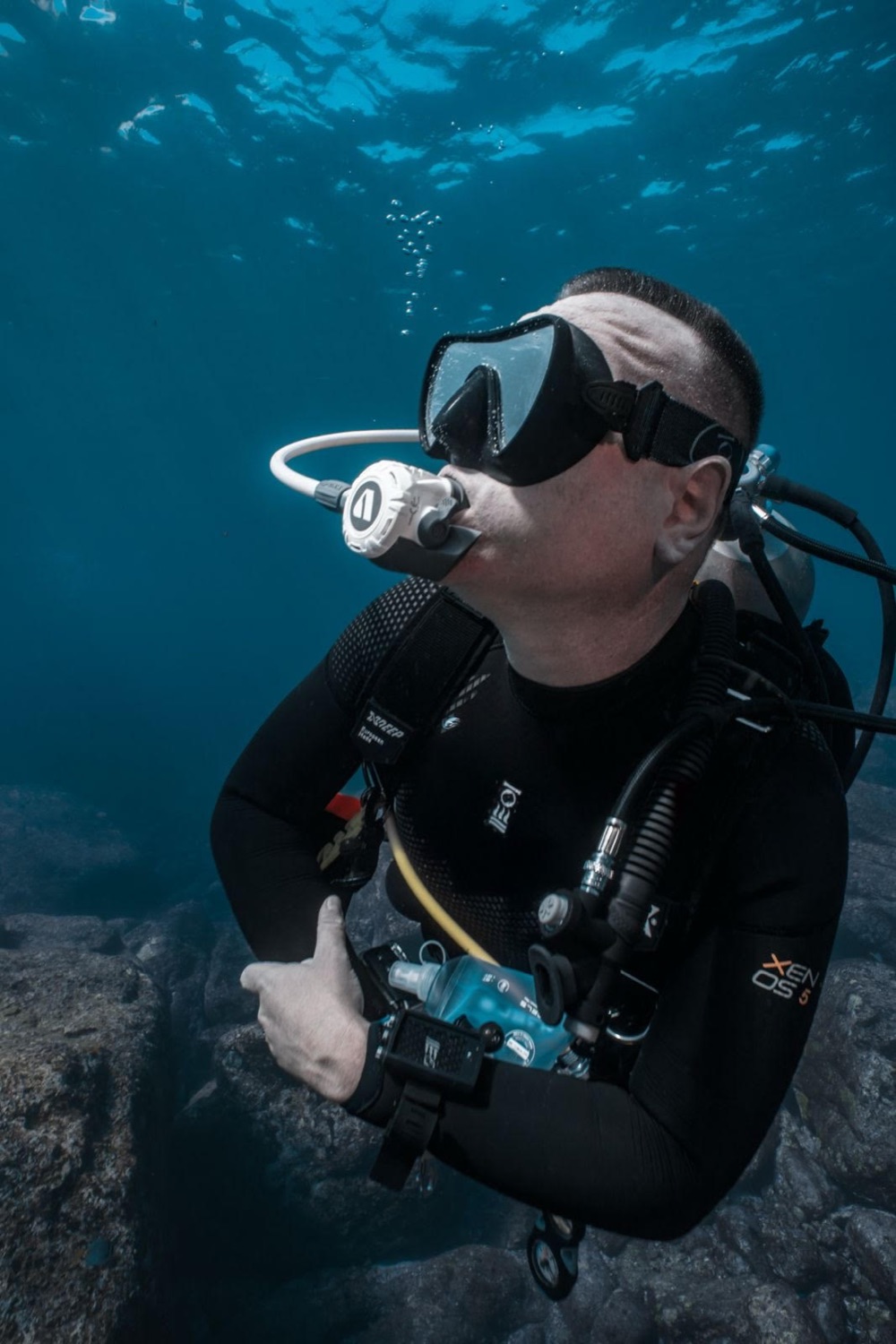 A scuba diver underwater