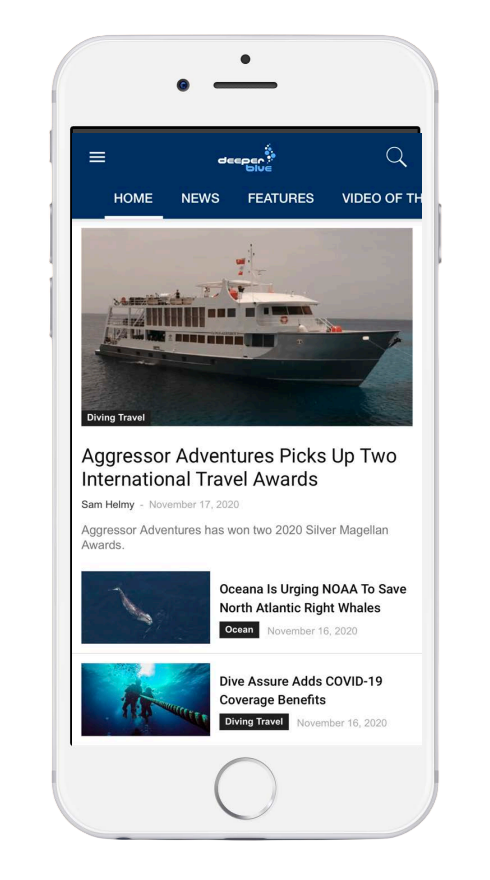 DeeperBlue.com on a phone